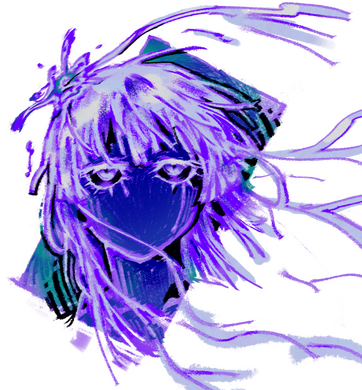 Graphic-like rendered headshot of my oc, Yin Graphic-like rendered headshot of my oc, Yin