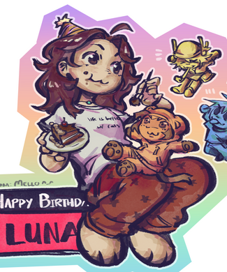 shaded and colored drawing for my friend Lunas bday :]