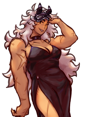 cropped rendered halfbody of my oc, Luné