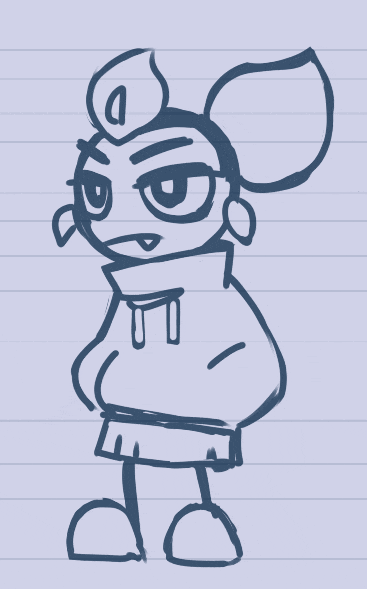 short partially(?) animated noncolored of a simplified redson